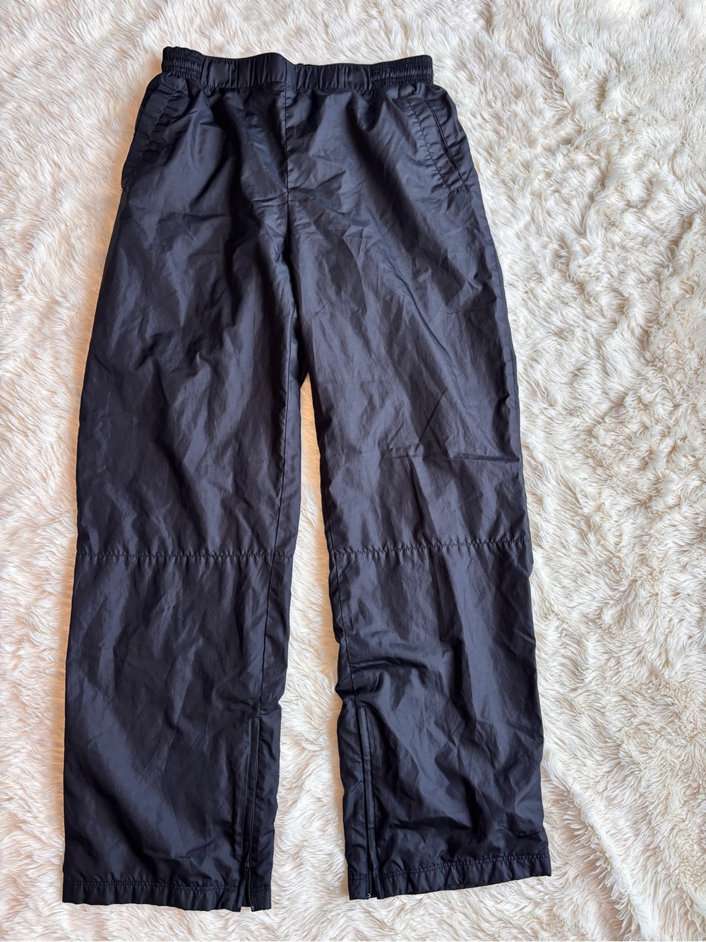 Vintage Nike Black Elastic Waist Windbreaker Track Pants Womens Small (4-6)